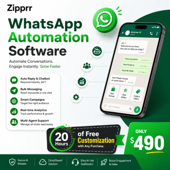 Zipprr WhatsApp Automation Software — $490 Ready-to-Launch Platform for Startup Founders & Entrepreneurs